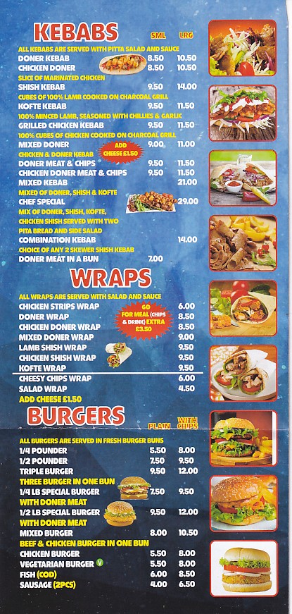 Pembroke kebabs menu